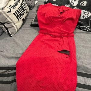 Stop staring red polka dot dress
